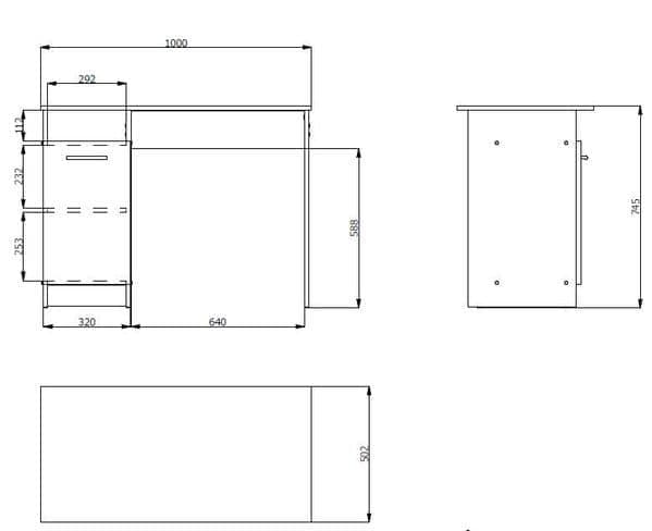 Reygo Sonoma Oak Computer Desk with Cupboard