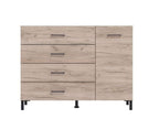 Romero Oak Effect Sideboard – 4 Drawers & Cupboard