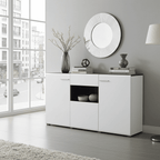 Royce White Gloss Wide 3-Door Sideboard