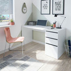 Sacramento Arctic White Office Desk with Cupboard & Drawers