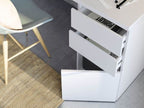 Sacramento Arctic White Office Desk with Cupboard & Drawers