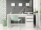 Sacramento Arctic White Office Desk with Cupboard & Drawers