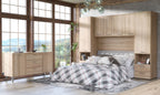 Santino Sonoma oak effect wide sideboard with two doors and three drawers