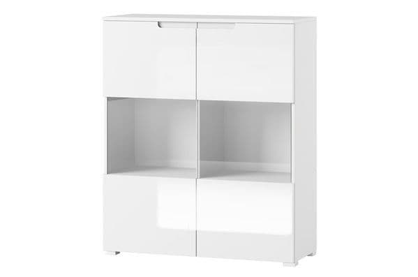 Santino white gloss display cabinet with glass display windows