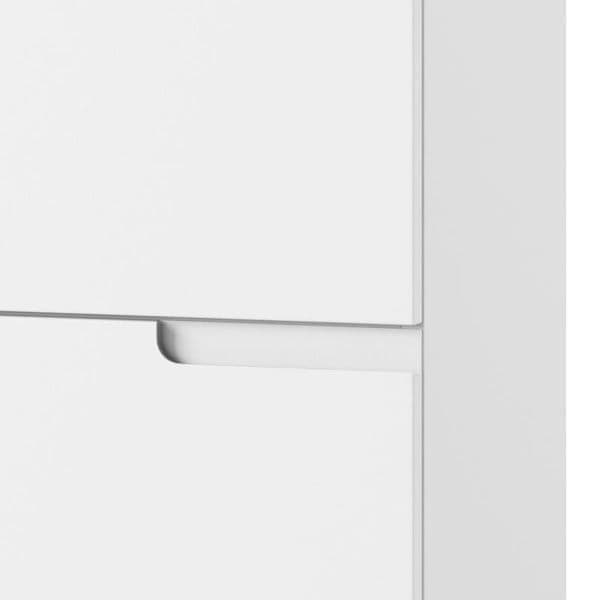 Santino white gloss short narrow bookcase with cupboard