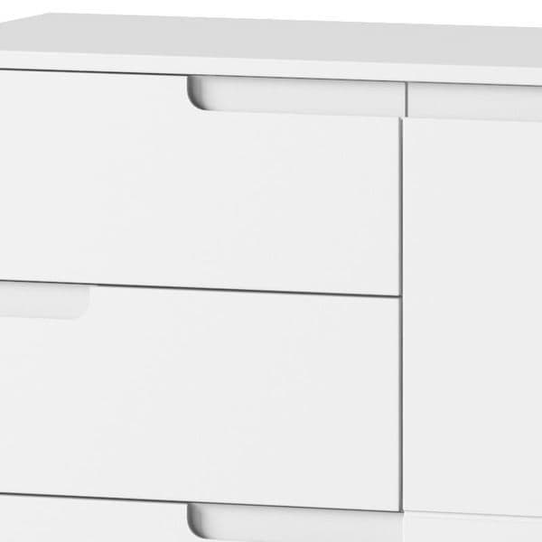 Santino white high gloss four-drawer chest with handle-free drawers