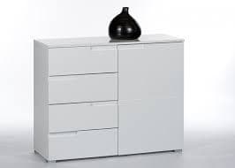 Santino white high gloss sideboard with four drawers and a cupboard
