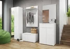 Santino white high gloss compact tall sideboard with drawer and two doors