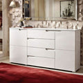 Santino white high gloss wide sideboard with four drawers and two doors