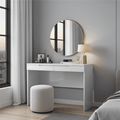 Santino white gloss two-drawer dressing table and desk