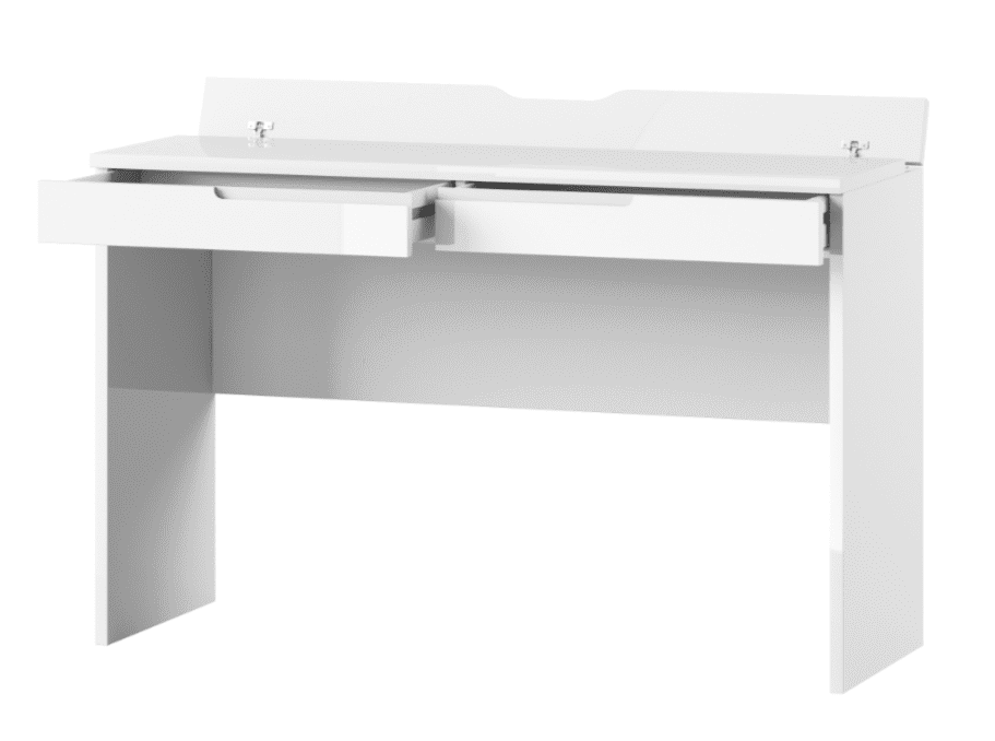 Santino white gloss two-drawer dressing table and desk