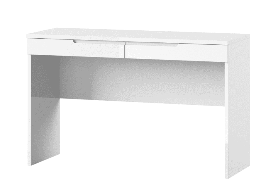 Santino white gloss two-drawer dressing table and desk