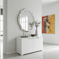 Santino white gloss low hallway storage cupboard with two doors