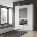 Santino white gloss 164cm sliding wardrobe with mirrored panels