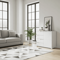 Santino white high gloss sideboard with four drawers and a cupboard
