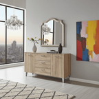 Santino Sonoma oak effect wide sideboard with two doors and three drawers