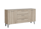 Santino Sonoma oak effect wide sideboard with two doors and three drawers