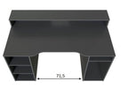 Sega Dark Grey Gaming Desk with Hutch