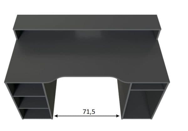 Sega Dark Grey Gaming Desk with Hutch