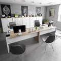 Siena Oak & White Corner Desk with Drawers & Shelf