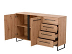 Sorrento Rustic Oak Sideboard – 2 Doors & 4 Drawers