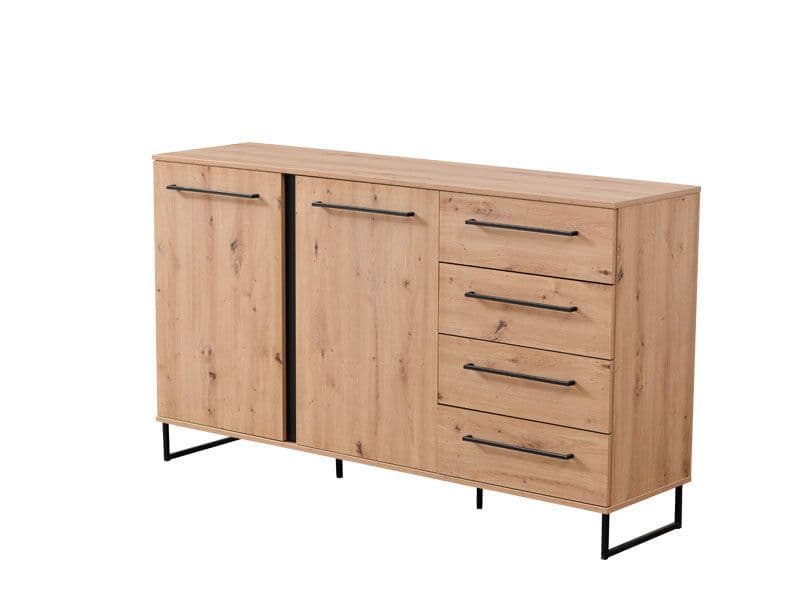 Sorrento Rustic Oak Sideboard – 2 Doors & 4 Drawers