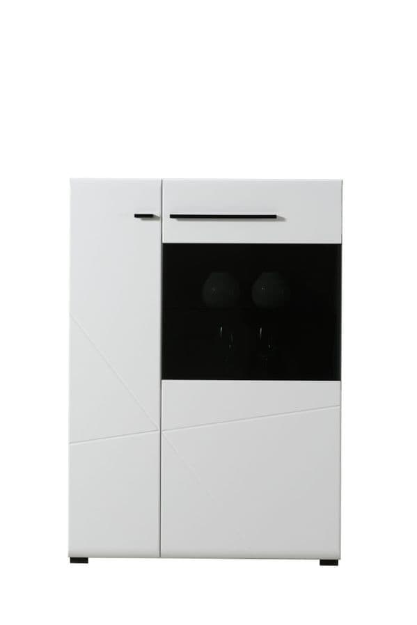 Terrento White Gloss Short Display Cabinet