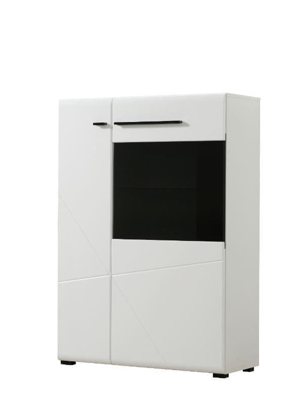 Terrento White Gloss Short Display Cabinet