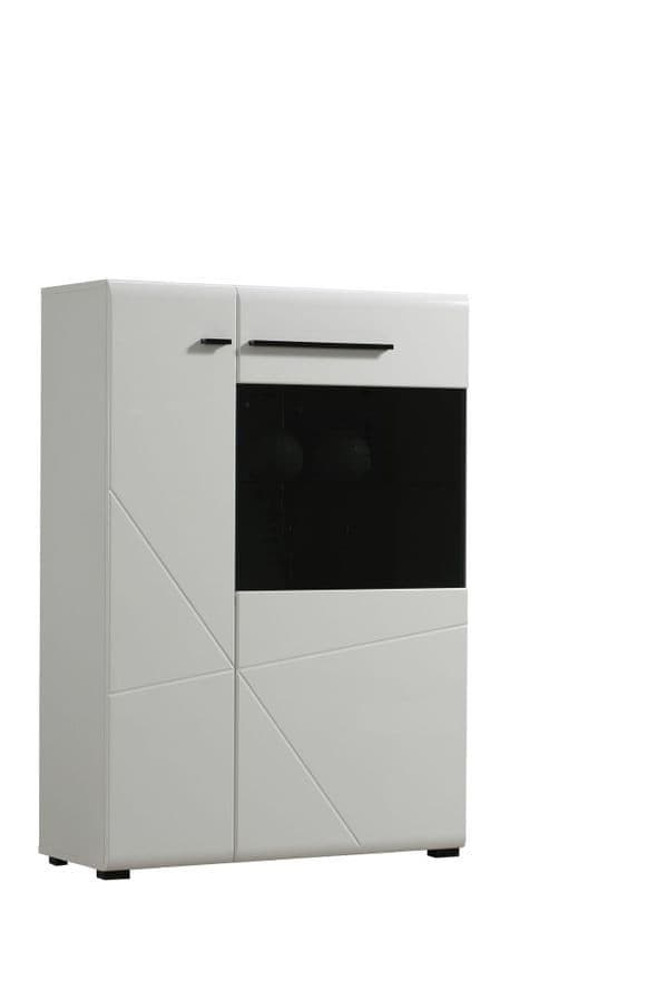 Terrento White Gloss Short Display Cabinet
