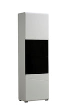 Terrento White Gloss Tall Slim Display Cabinet