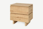 Texas artisan oak effect two-drawer bedside table
