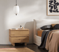 Texas artisan oak effect two-drawer bedside table