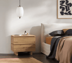 Texas artisan oak effect two-drawer bedside table