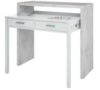 Turin Arctic White & Concrete Grey Extending Desk – Dressing or Console Table