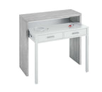 Turin Arctic White & Concrete Grey Extending Desk – Dressing or Console Table