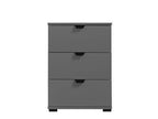 Valentina graphite grey three-drawer bedside table