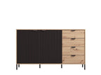 Vilamoura Artisan Oak & Black Sideboard – 2 Doors & 4 Drawers