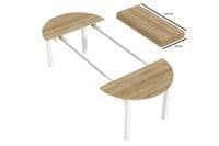 Wiktor White & Oak Round Extending Dining Table – Seats 4 to 10