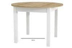 Wiktor White & Oak Round Extending Dining Table – Seats 4 to 10