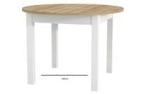 Wiktor White & Oak Round Extending Dining Table – Seats 4 to 10