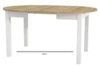 Wiktor White & Oak Round Extending Dining Table – Seats 4 to 10