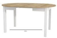 Wiktor White & Oak Round Extending Dining Table – Seats 4 to 10