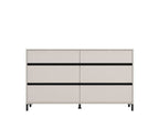 Zavaro cashmere extra-wide six-drawer chest with black metal legs