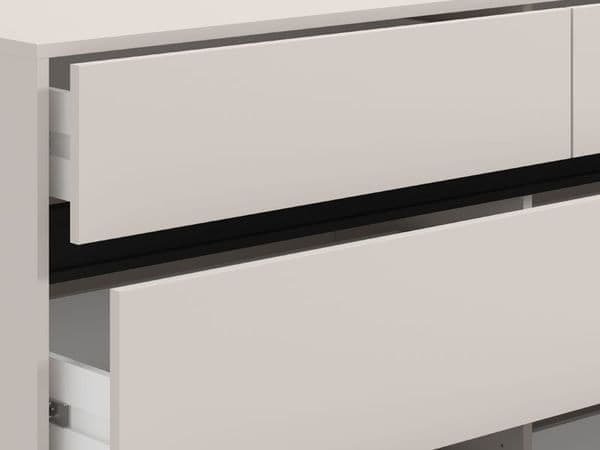 Zavaro cashmere extra-wide six-drawer chest with black metal legs