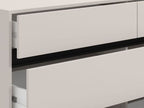 Zavaro cashmere extra-wide six-drawer chest with black metal legs