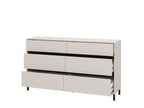Zavaro cashmere extra-wide six-drawer chest with black metal legs