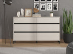 Zavaro cashmere extra-wide six-drawer chest with black metal legs