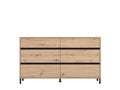 Zavaro Oak Effect Extra-Wide Chest – 6 Drawers
