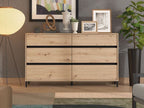 Zavaro Oak Effect Extra-Wide Chest – 6 Drawers